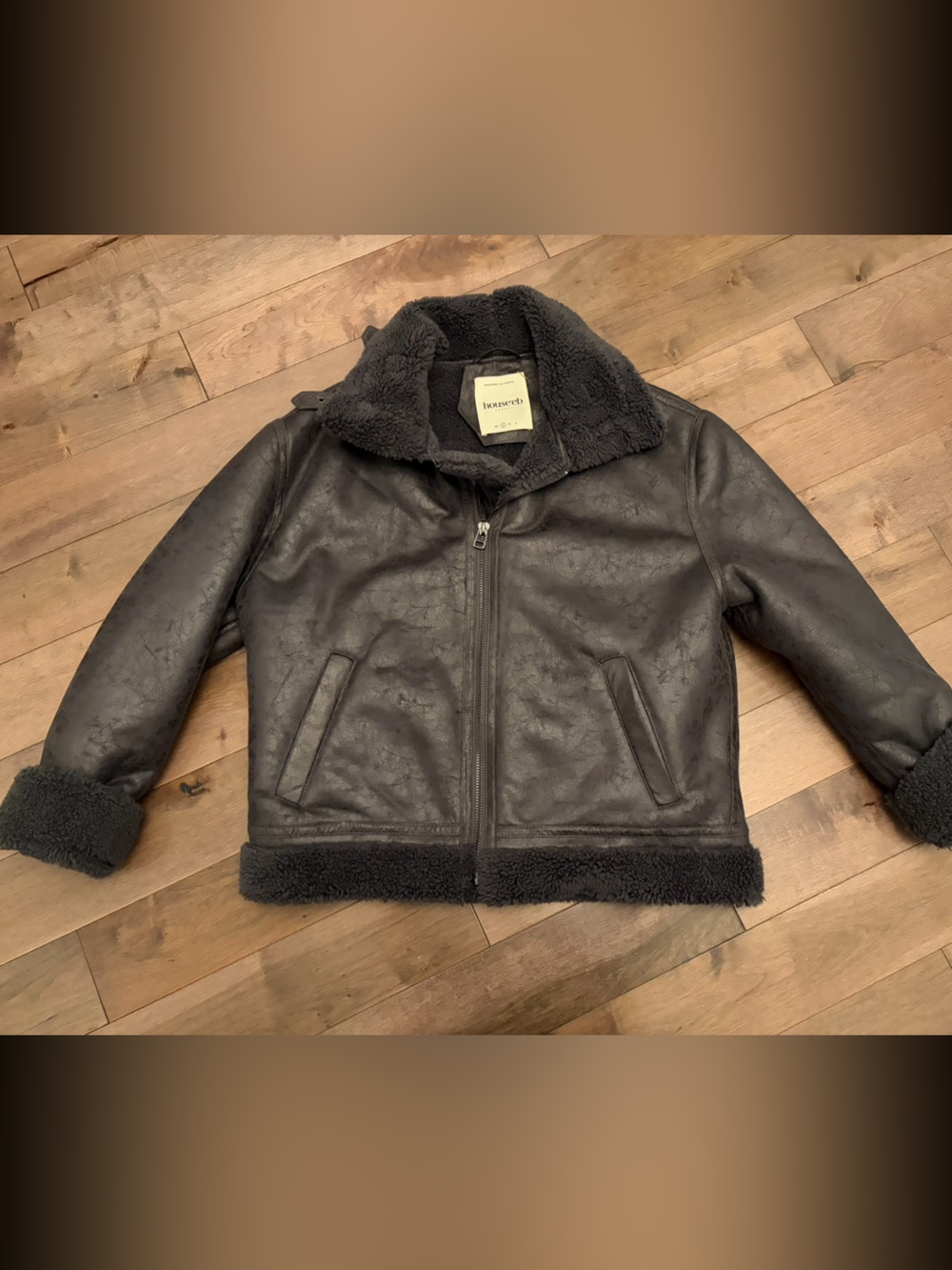 House of CB Dark Purple Faux Shearling Jacket